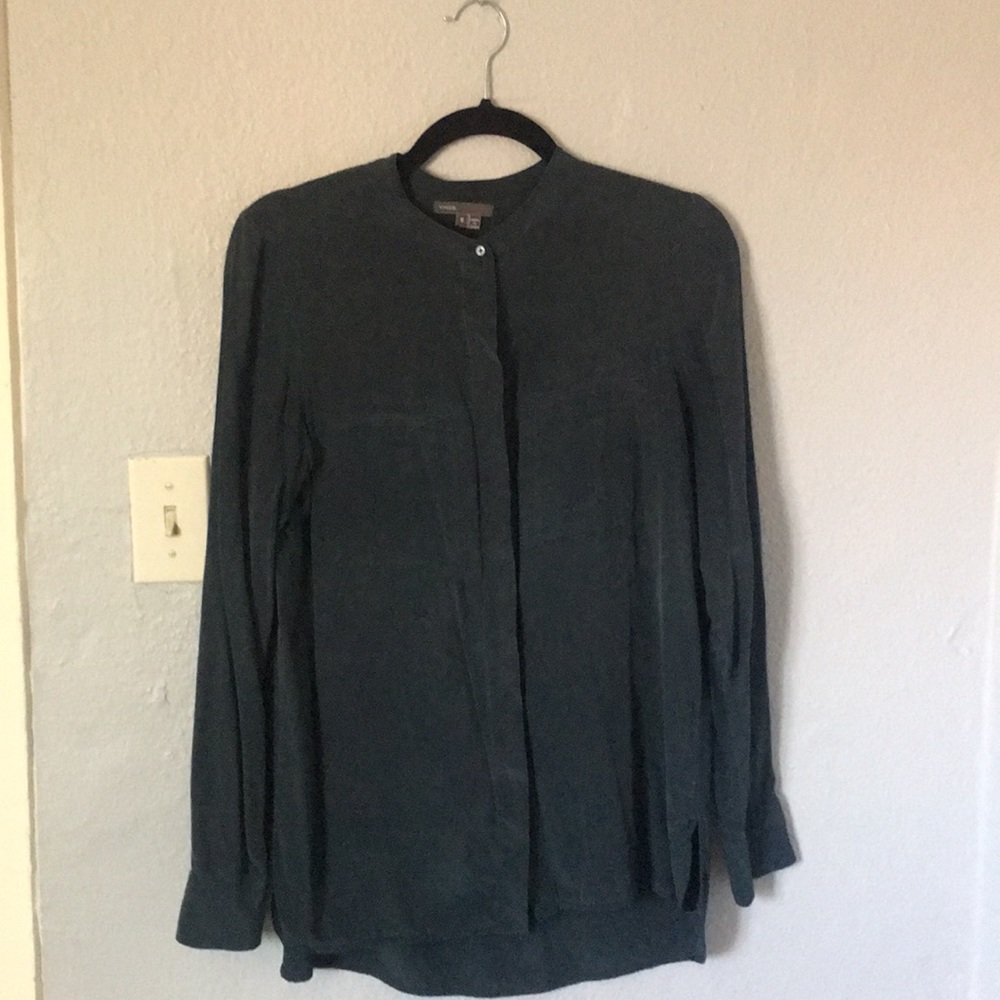 Vince 100% Silk Button Up Blouse